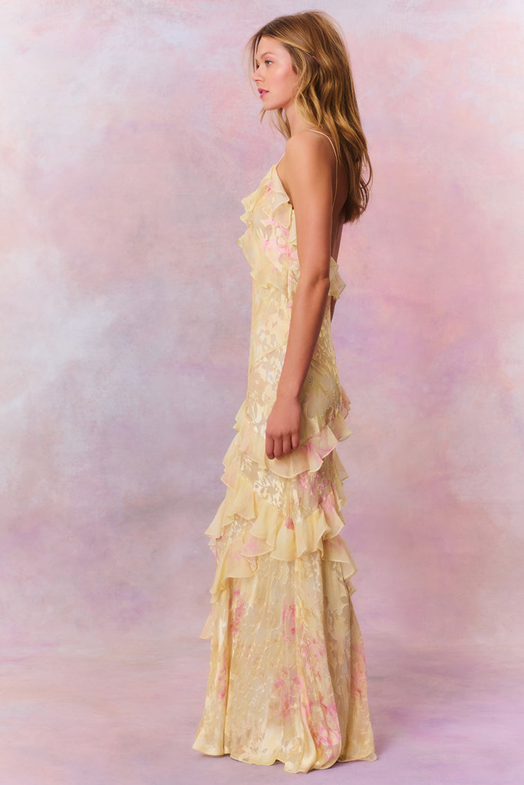 Rialto Floral Chiffon Maxi Dress - Image 3