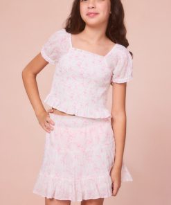 Girls Fabielle Bow Print Top