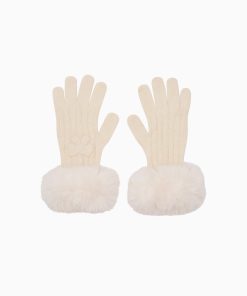 LoveShackFancy x MAX&MOI Adalia Wool-Cashmere Faux Fur Gloves