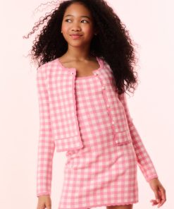 Girls Alhambra Checkered Knit Jacket