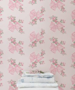 Rosa Beaux Pink Mint Standard Wallpaper