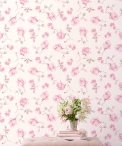 Ribbon Rosa Chateau Rose Standard Wallpaper