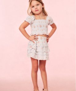 Girls Billie Blue Floral Mini Skirt