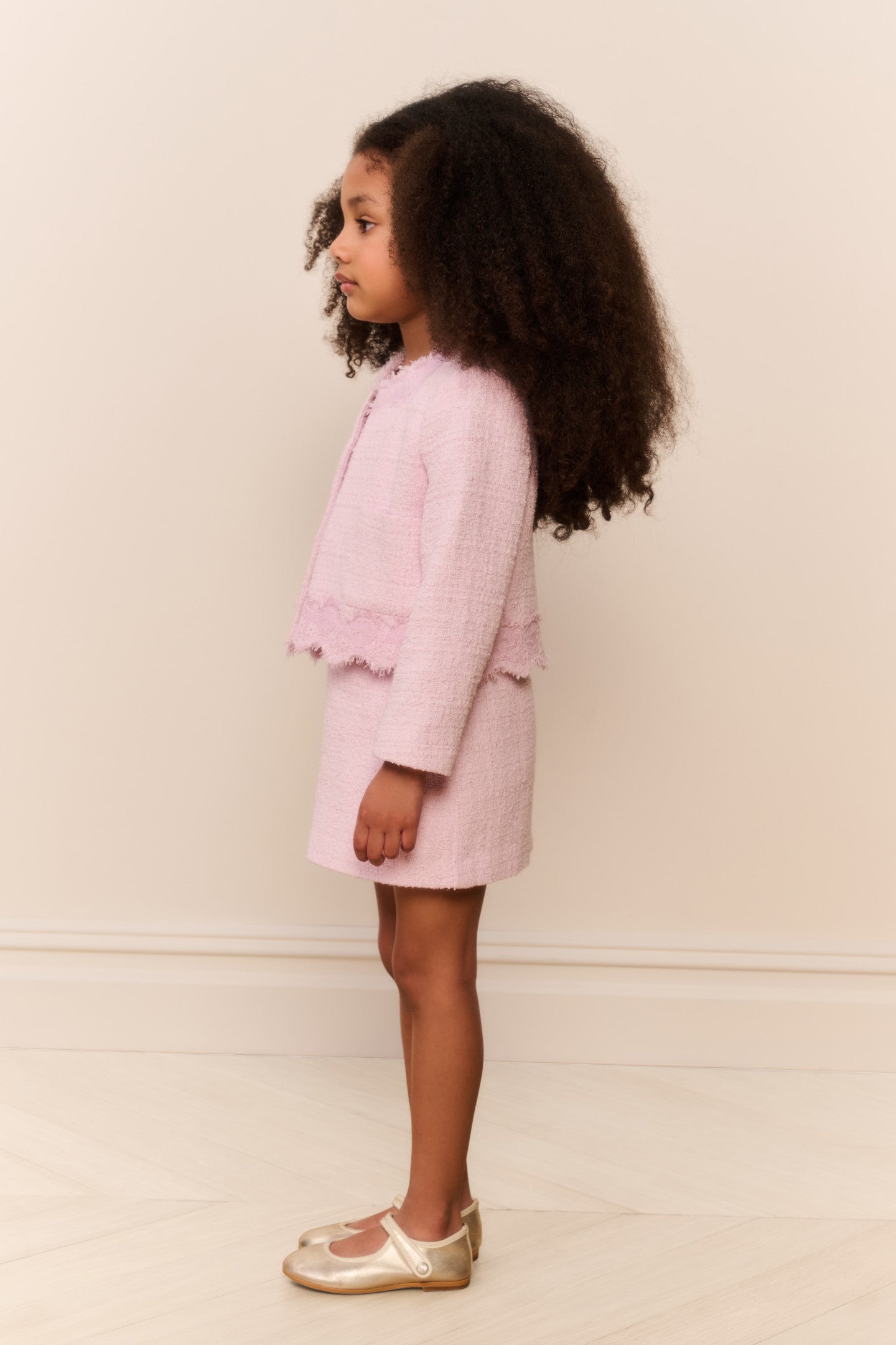 Little Girls Lace Tweed Erina Jacket - Image 4