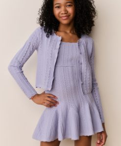Tween Emlynn Stretch Pointelle Cardigan