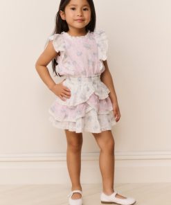 Little Girls Decker Mixed Print Dress