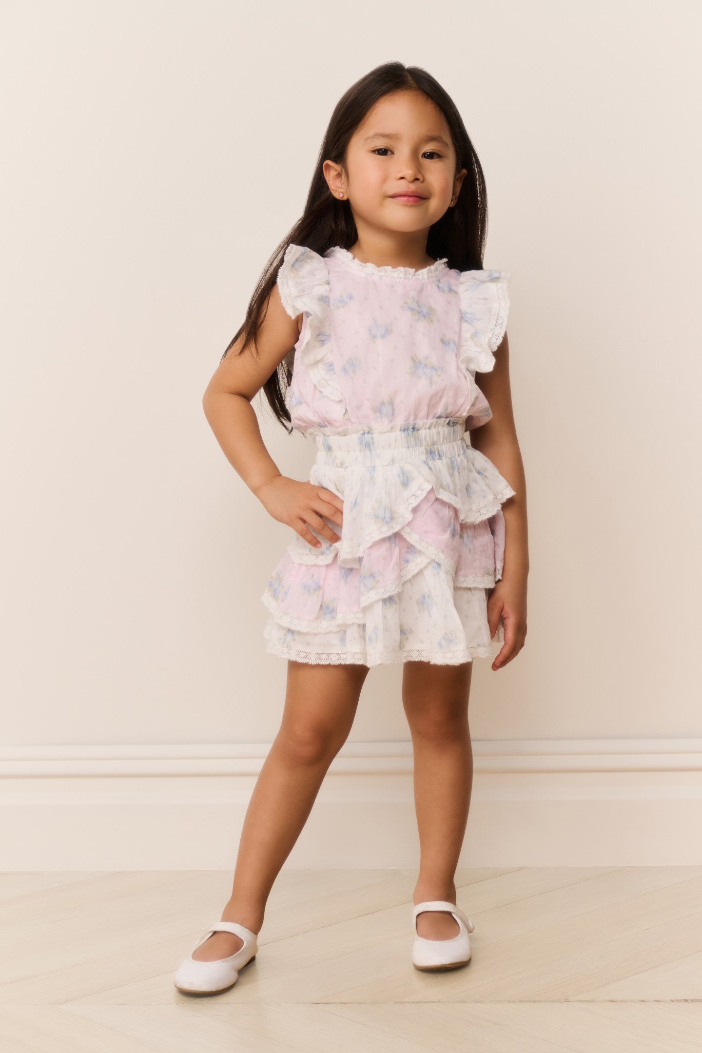 Little Girls Decker Mixed Print Dress - Image 3