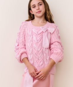 Tween Doria Alpaca-Blend Ribbon Pullover