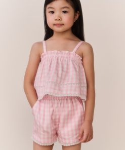 Little Girls Fiorella Gingham Top