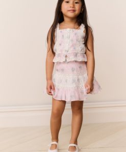Little Girls Jessamine Mixed Print Top