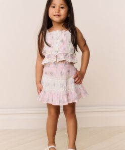 Little Girls Raf Mixed Print Skirt
