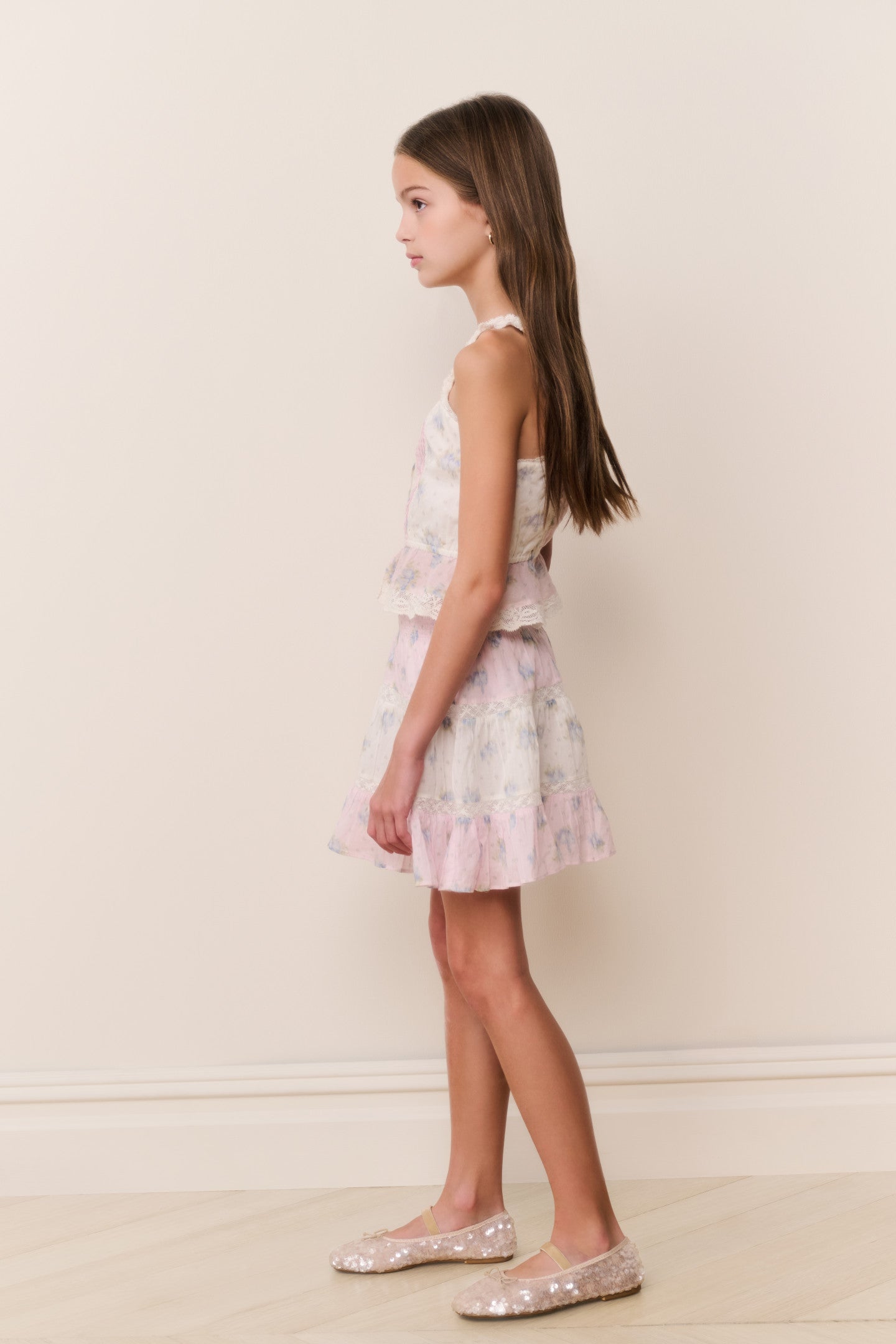 Tween Jessamine Mixed Print Top - Image 3