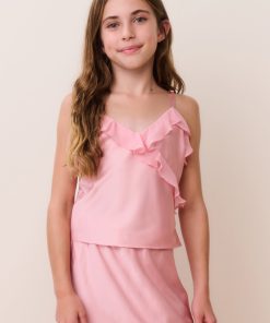 Tween Kalea Charmeuse Ruffle Top