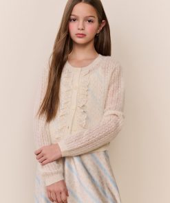 Tween Kena Alpaca-Wool Pointelle Cardigan