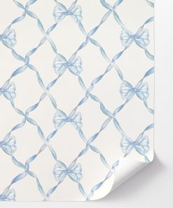 Baby Bow Blue Peel and Stick Wallpaper