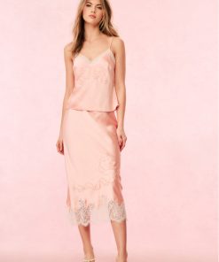 Malina Satin Midi Slip Skirt