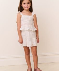Little Girls Silano Crystal Bow Cotton Skirt