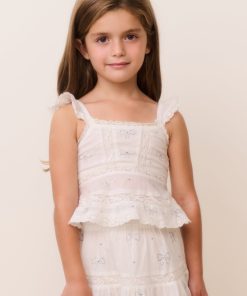 Little Girls Melsy Crystal Bow Cotton Top