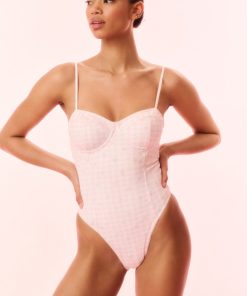 Mina Gingam Eyelet One-Piece Swimsuit