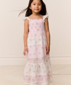 Little Girls Rhiannon Mixed Print Maxi Dress