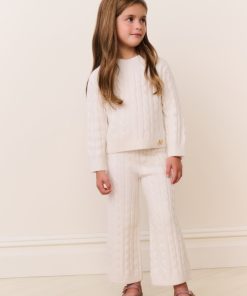 Little Girls Shalley Cable Knit Pants