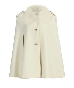 Susanna Chow Serina Cashmere Fur Collar Cape