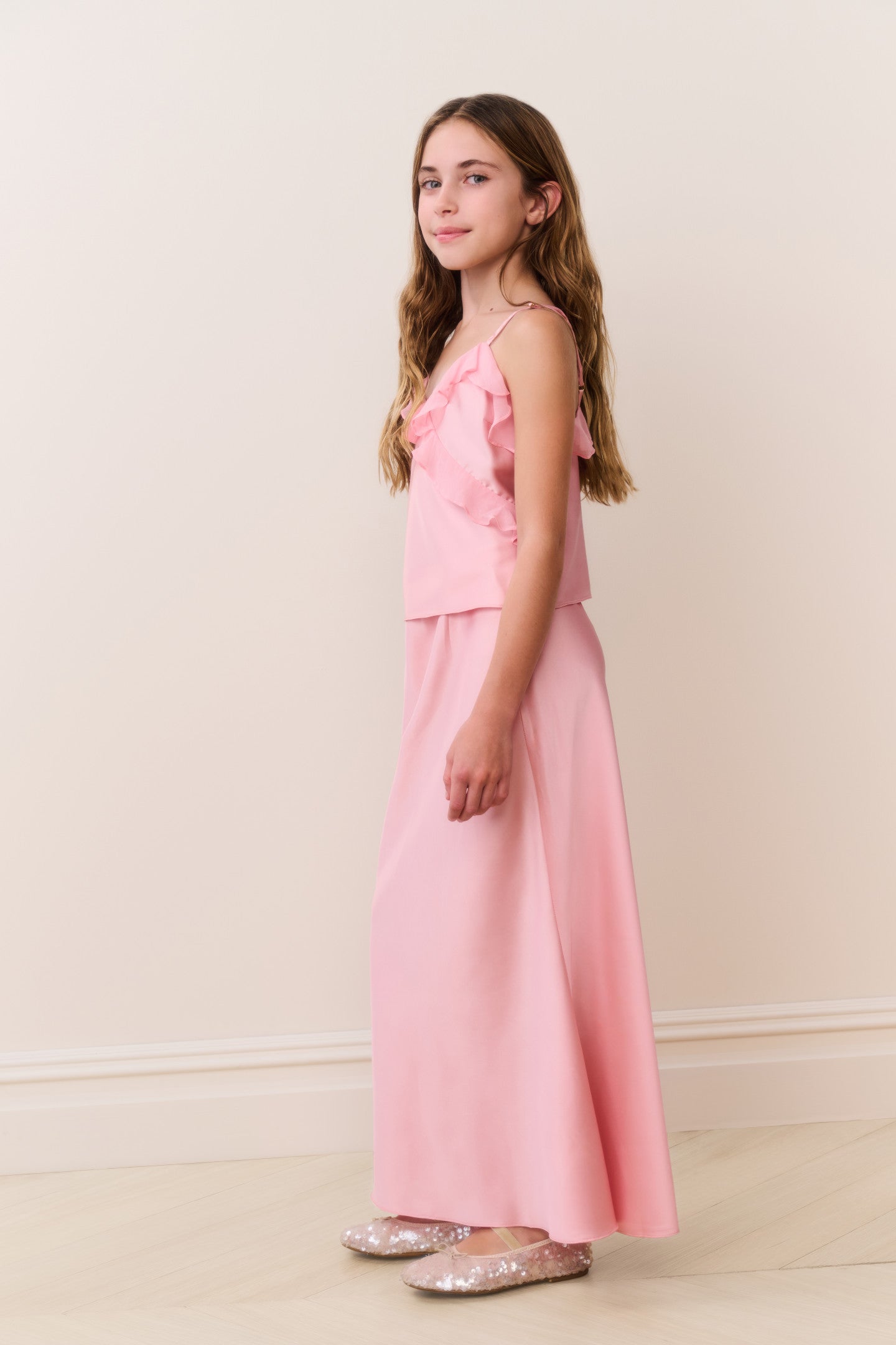 Tween Kalea Charmeuse Ruffle Top - Image 3