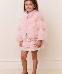 Little Girls Trislyn Feather Sequin Jacket