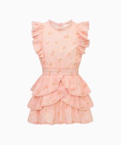 Tween Peach Pom Pom Decker Dress