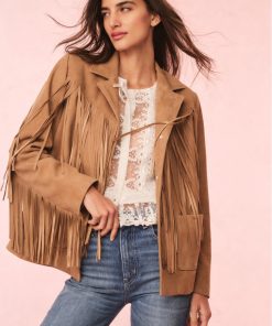 Geraline Suede Fringe Jacket