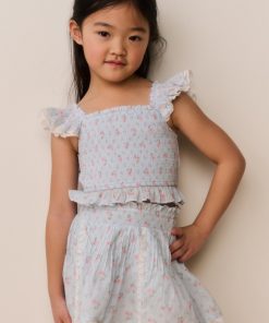 Little Girls Jeanna Floral Cotton Top
