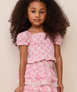 Little Girls Fabielle Heart Print Top