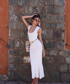 Leigh Pointelle Knit Midi Dress