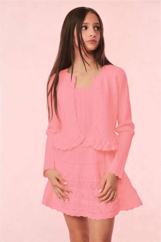 Girls Mari Knit Peplum Cardigan - Image 4
